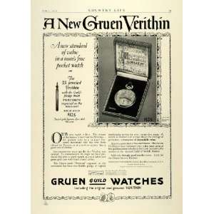  1923 Ad Gruen Guild Watches Verithin Solid Gold Pocket 