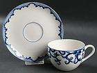 Ralph Lauren Set 4 Mandarin Blue ware Cups & Saucers  8 Pieces China 