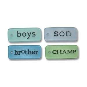   Oh My Words Embellishments Boys, Son, Brother, Champ Arts, Crafts
