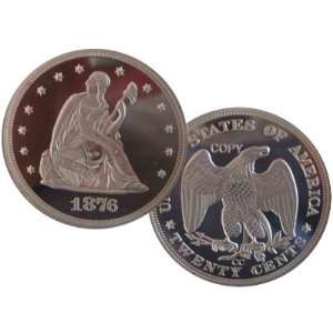  Lot of 10   1876 CC 20 Cent Piece Replica Coins 