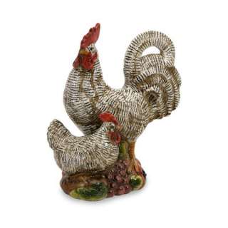   Country Rooster and Hen Decorative Kitchen Table Top Figurine  