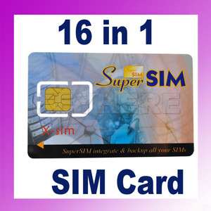 16 in 1 Max SIM Cell Phone Magic Super Card Kit Backup  