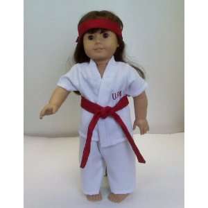  American Girl Doll Clothes Karate Outfit Uniform 4 Pieces 