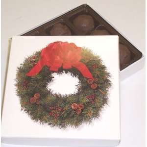 Scotts Cakes Chocolate Raspberry Fudge Truffles 1/2 lb. Wreath Box 
