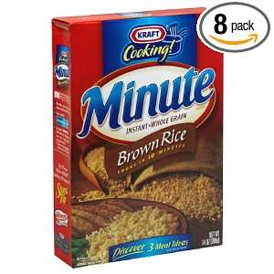 Kraft Minute Rice Instant Brown Rice, 14 Ounce Boxes (Pack of 8)