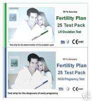 25 OVULATION/PREGNANCY TEST TESTS   U CHOOSE + FP chart 5060213044050 