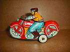   jouet tôle (vintage tin toy)  MOTO MOTORCYCLE   GMEN   JAPAN   1953