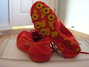 Red and Orange Puma Track Spike Shoes  