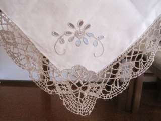 Hand Flower Embroidery Bobbin Lace Cotton Table Cloth D  
