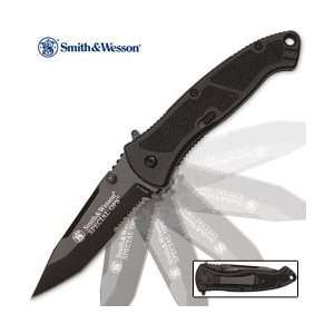 Smith & Wesson Special Ops, Lg., Black Alum. Handle, Black Tanto Bl 
