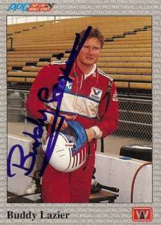 BUDDY LAZIER 1991 ALL WORLD INDY SIGNED CARD AUTO  