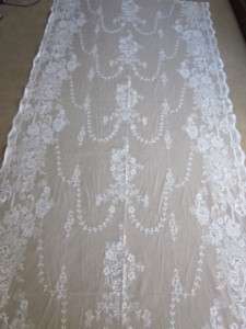 Stunning Cotton Victorian design c1910 white LACE CURTAIN PANEL Iona 2 