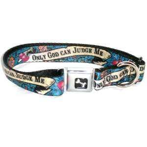   Only God Can Judge Me Blue with words Large 15 26 Dog Collar W31501