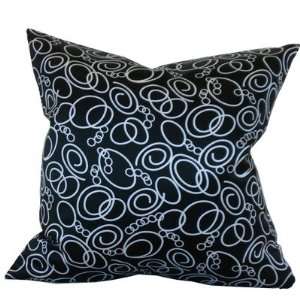   Faux Silk Square Decorative Pillow in Black and White