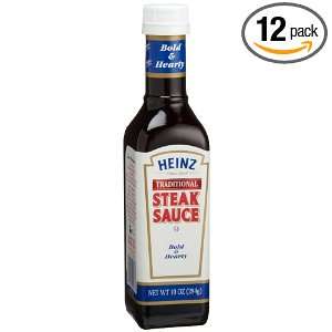 Heinz Traditional Steak Sauce, 10 Ounce Glass Bottles (Pack of 12 