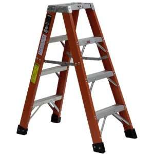   Pound Duty Rating Type 1A Fiberglass Double Front Stepladder, 4 Foot