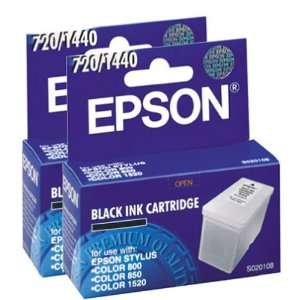  Epson S020108 Inkjet Cartridge (Black, 2 Pack 
