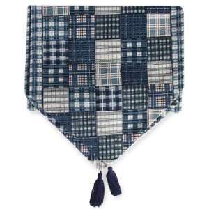   Home Accents Blue/White Patch Table Runner 72