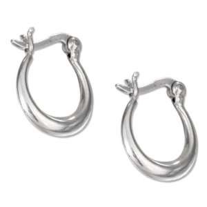    Sterling Silver 13mm High Polished Tapered Hoop Earrings. Jewelry