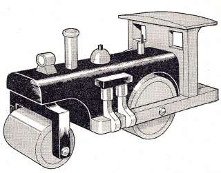Woodworking Plan Pattern Train Bulldozer Roller Toy  