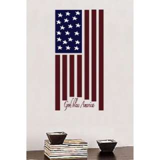 The American Flag Art Vinyl Wall Lettering Words Sticky  