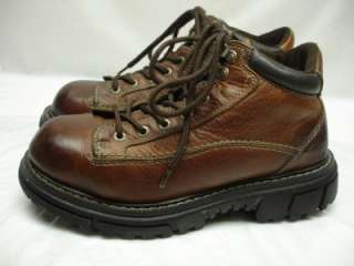   gbx motorcycle work boots brown shoes leather GOTH platform VTG  
