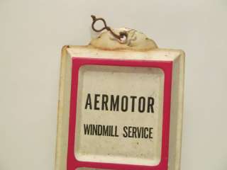 VINTAGE METAL ADVERTISING THERMOMETER AERMOTOR WINDMILL SERVICE NEW 