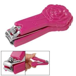    Hot Pink 3D Rose Flower Design Nail Clipper Trimmer: Beauty