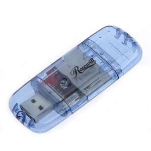   Blue USB 2.0 External Single slot SD / MMC Card Reader Electronics