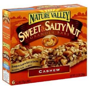 Nature Valley Sweet & Salty Nut Granola Bars Cashew, 6 Count Box (Pack 