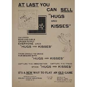  1950 Ad Hugs and Kisses Vintage Board Game Union WV 