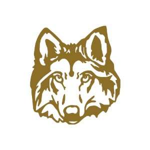  Wolf Face GOLD vinyl window decal sticker