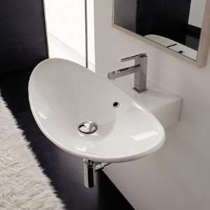   White Ceramic Wall Mounted or Vessel Sink 8205