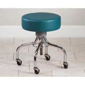 Adjustable chrome stool with 2“ rubber wheel ball bearing casters