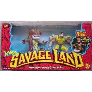   Wolverine & Crawler Rex from X Men Savage Land Action Figure: Toys