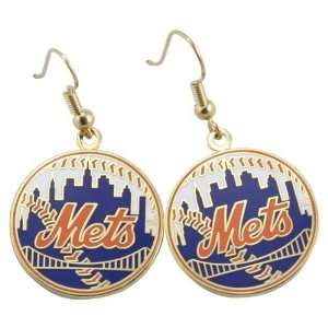 New York Mets Baseball Logo Wire Earrings Sports 